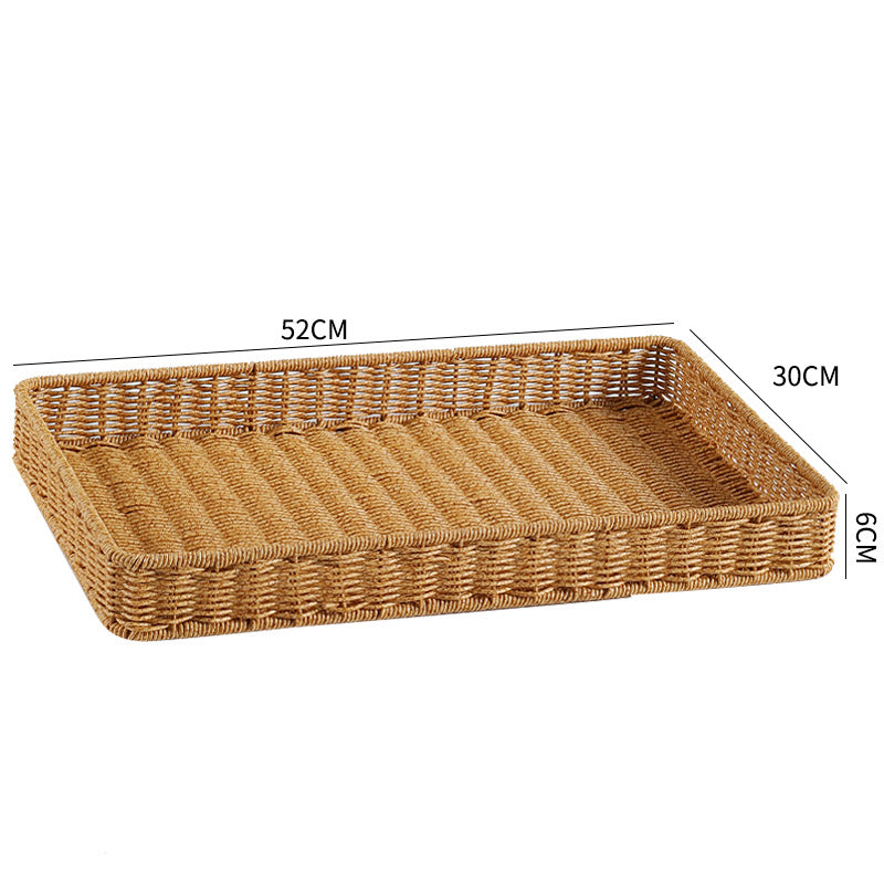 Unisex Rectangular Serving Basket made of handwoven natural material Kalsten