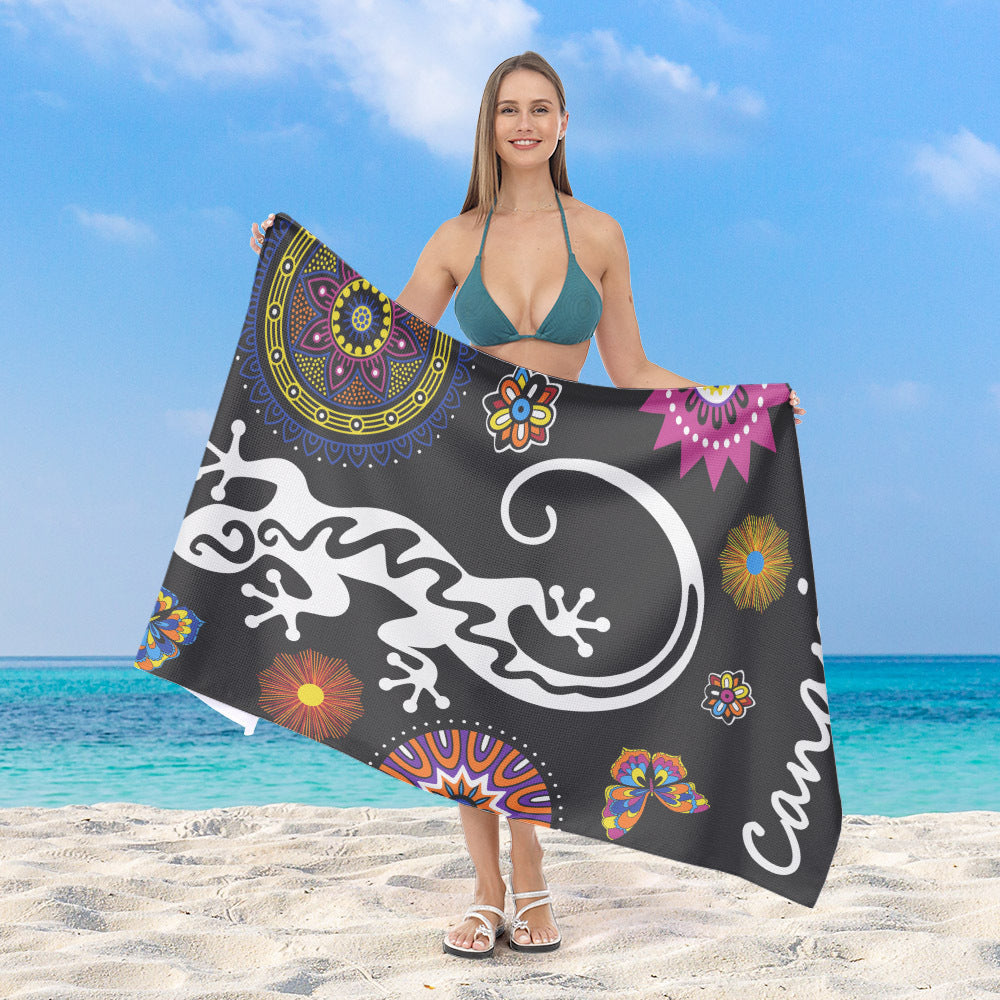 Beach towel with colorful gecko pattern Kalsten