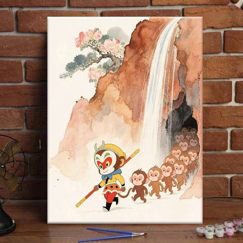 Whimsical Monkey Adventure Art Print Kalsten