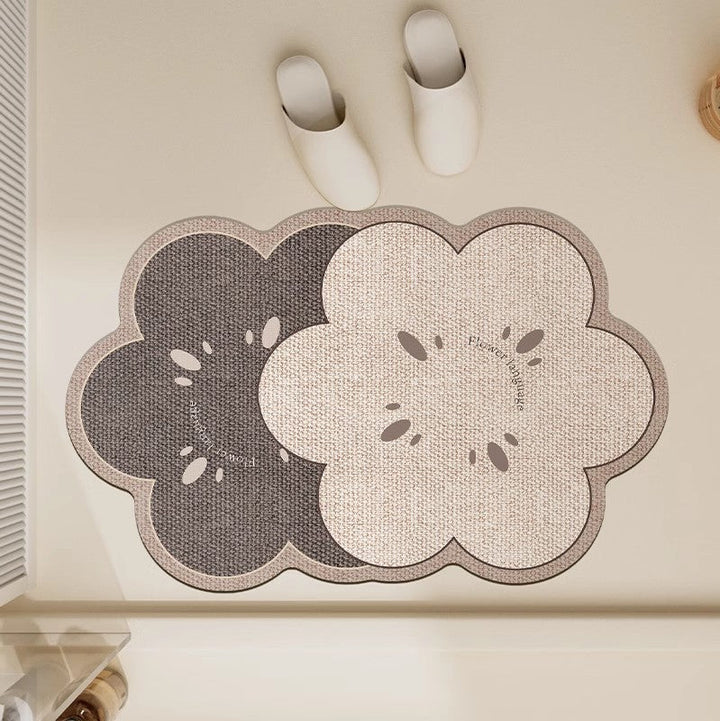 Floral-Themed Bathroom Mat