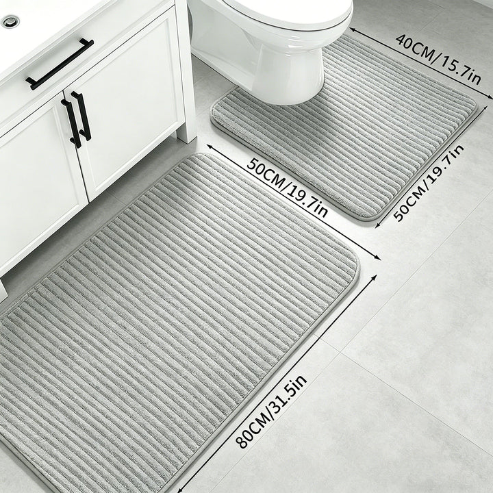 Plush Bathroom Mat Set Kalsten