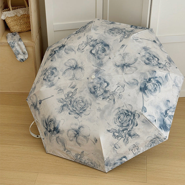 Ladies Folding Umbrella with Romantic Floral Design Kalsten