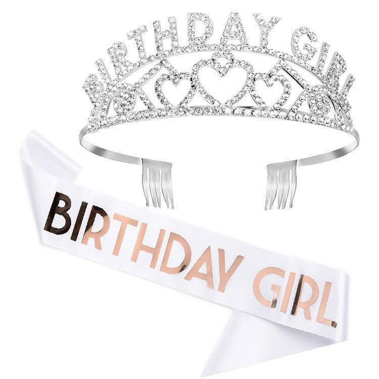 Women's Sparkling Tiara and Sash Set Kalsten