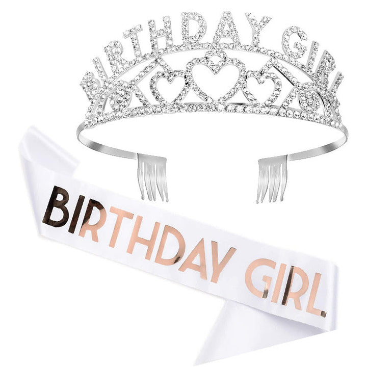 Women's Sparkling Tiara and Sash Set Kalsten