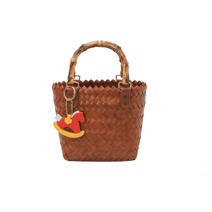 Handcrafted basket bag with bamboo handles Kalsten