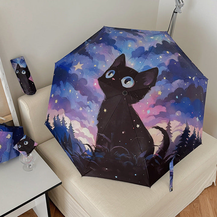 Women's umbrella with cute cat design by Kalsten