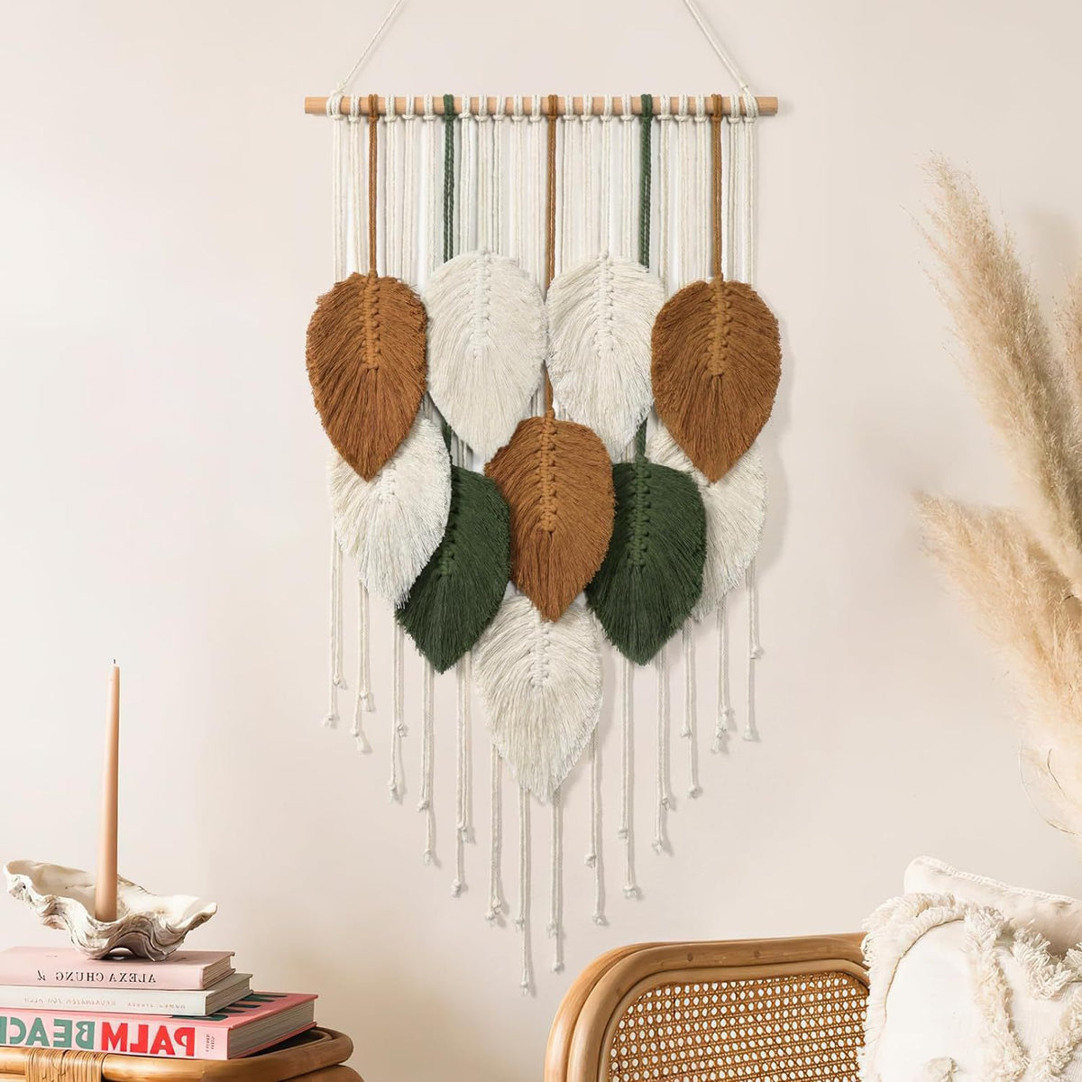 Macrame Leaf Wall Hanging Tapestry Acalora