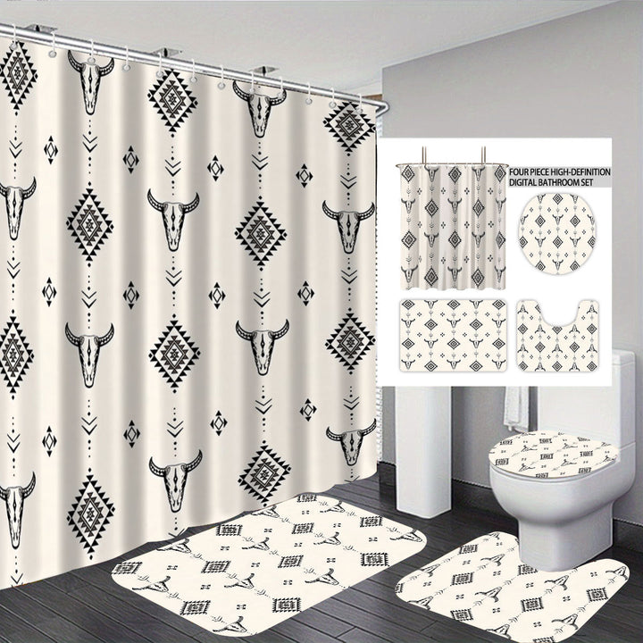 Bohemian-Themed Four-Piece Digital Bathroom Set Kalsten