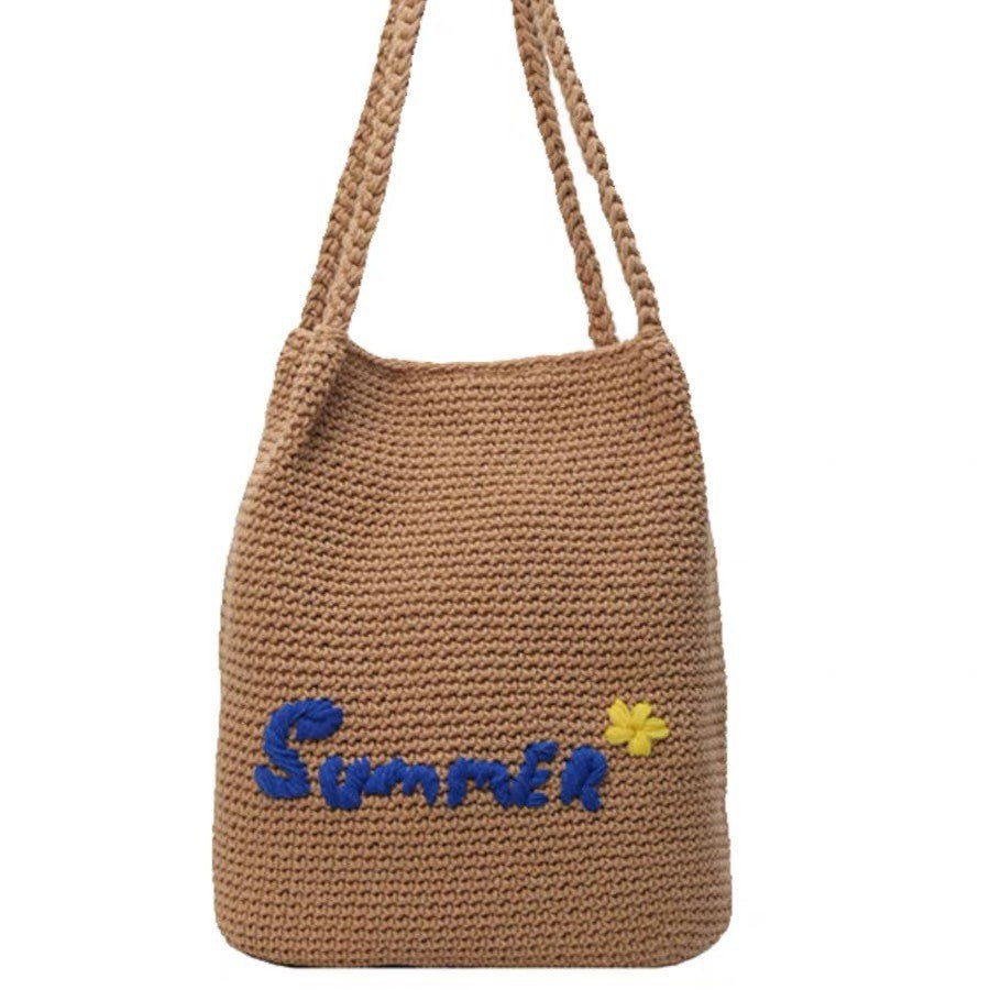 Macrame Drawstring Bag with Summer Motif Kalsten