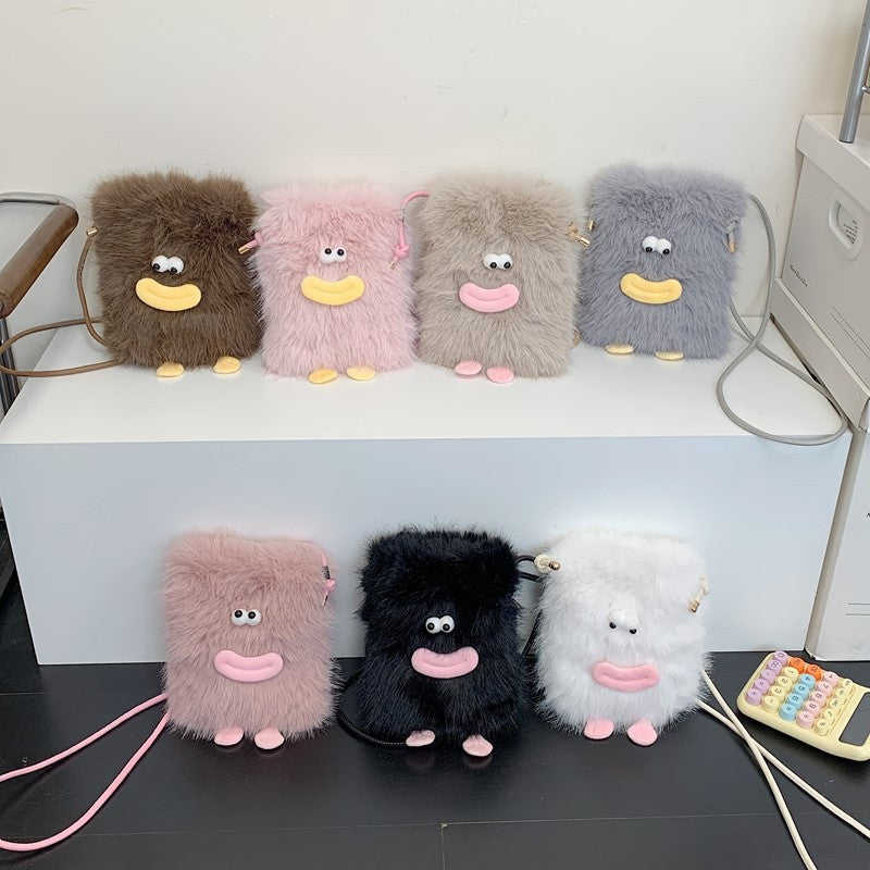 Plush shoulder bag with unique character design Kalsten