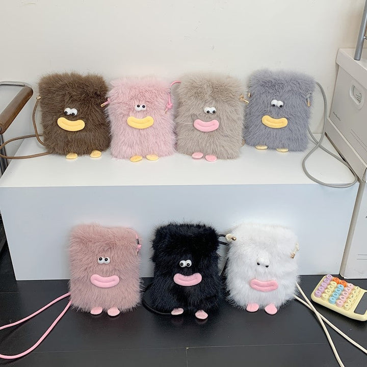 Plush shoulder bag with unique character design Kalsten