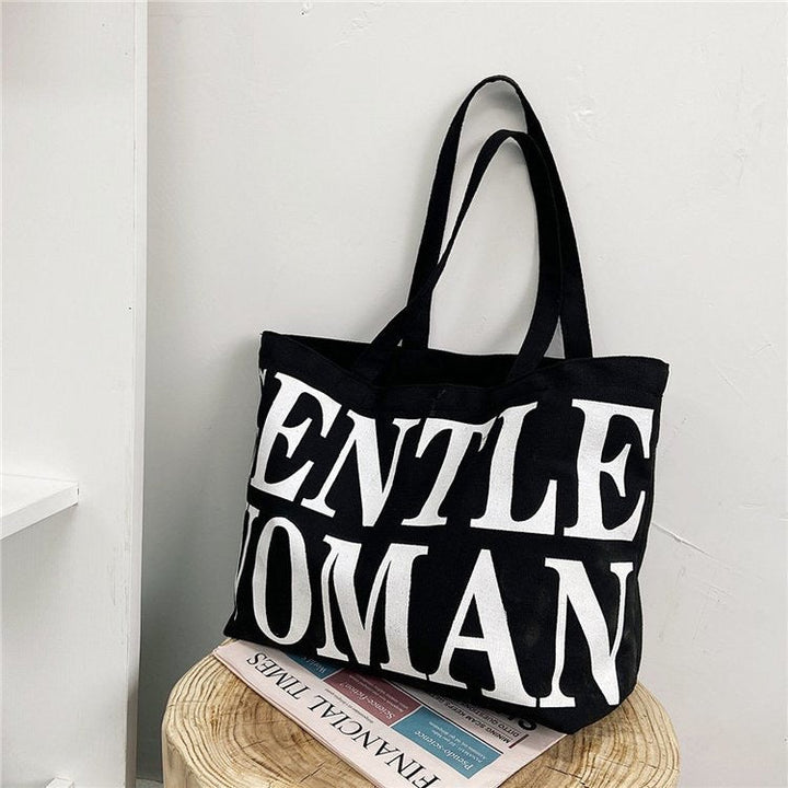 Fashionable cotton bag with striking lettering Kalsten