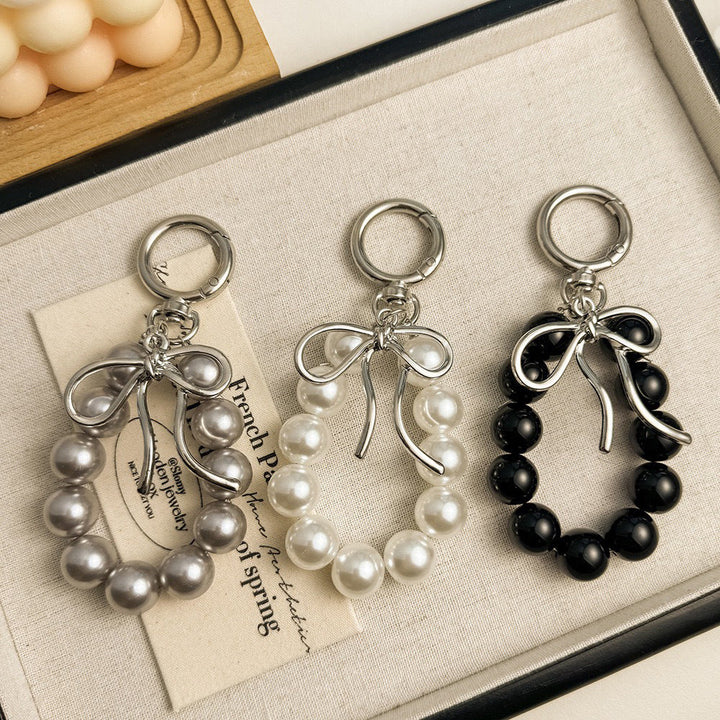 Charming Bow and Bead Keychain Kalsten