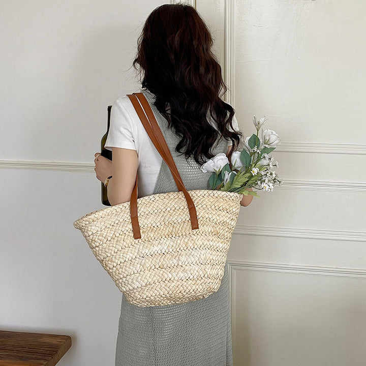 Elegant Bast bag with Long Leather Straps Kalsten