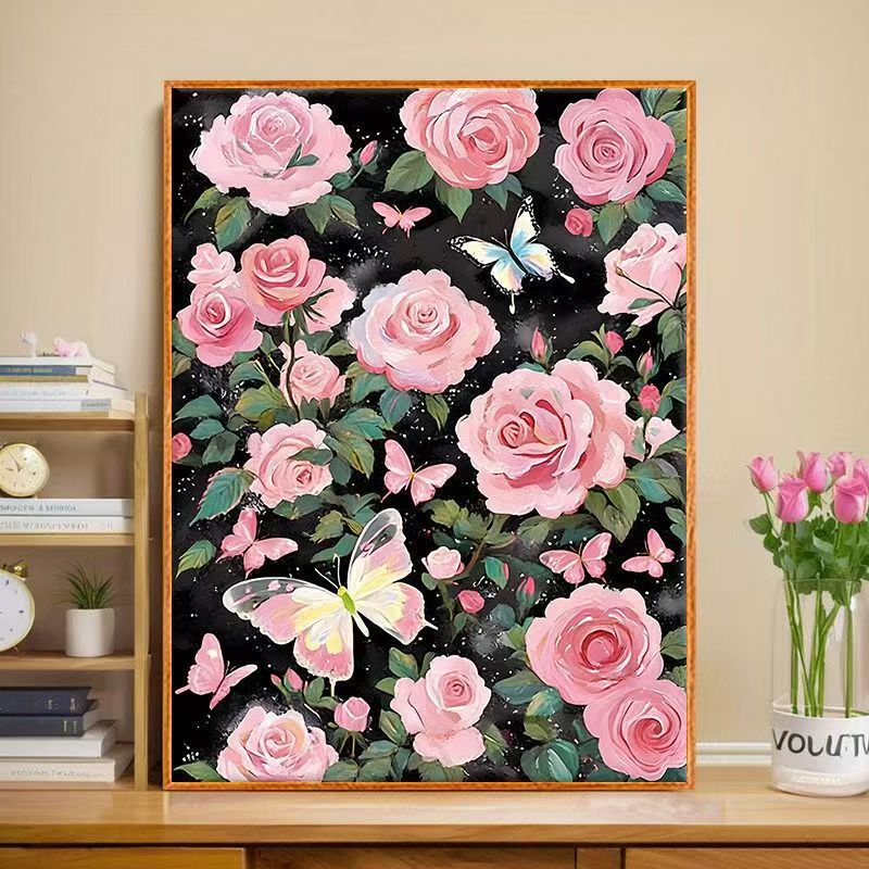 Floral Butterfly Canvas Art Print Kalsten