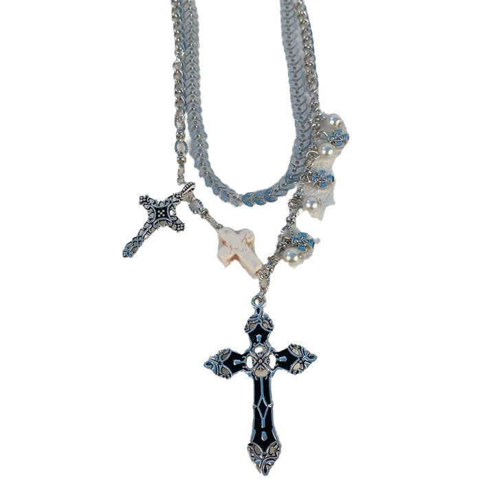 Layered Cross Pendant Necklace Kalsten