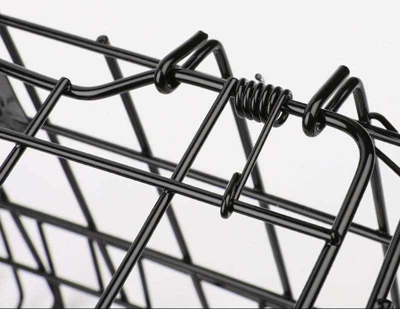 foldable steel wire rear bike cargo basket with adjustable quick-release hooks Kalsten