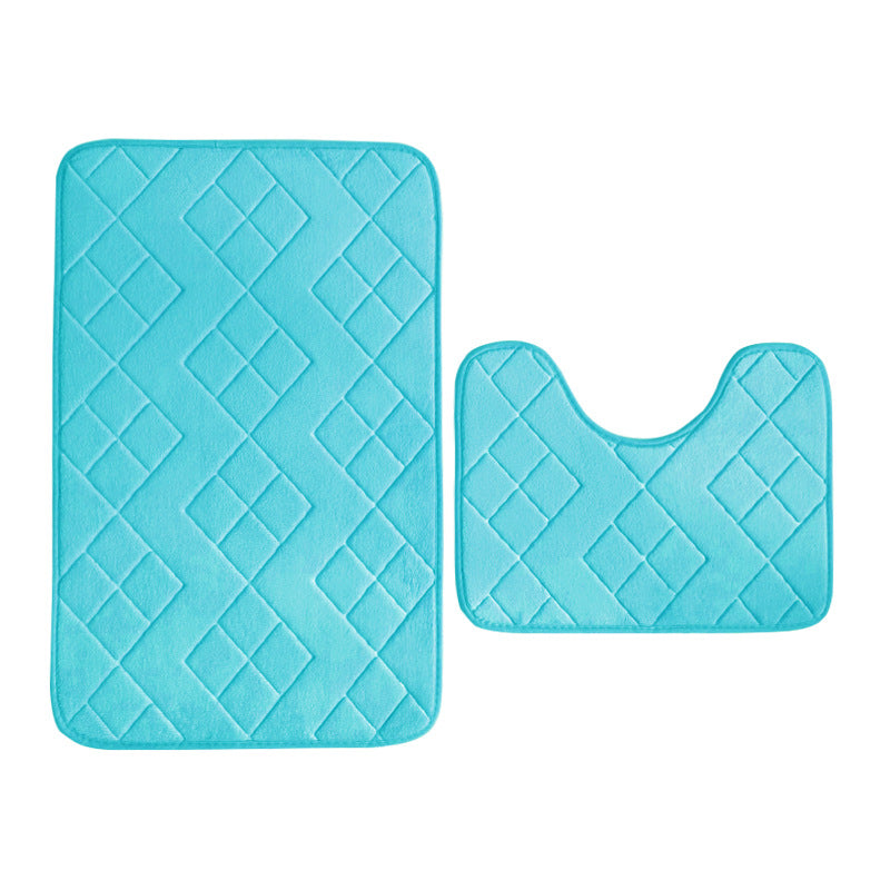 Luxurious Quilted Memory Foam Bath Mat Set Kalsten