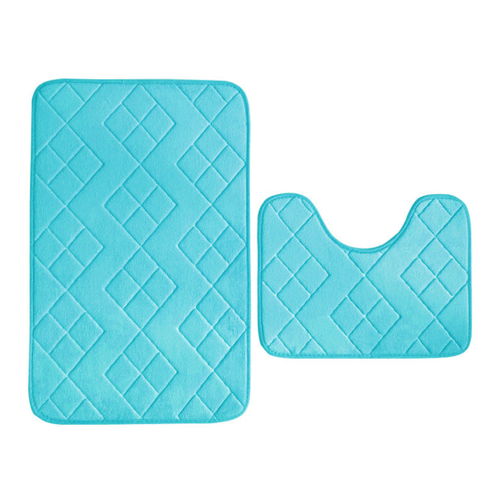 Luxurious Quilted Memory Foam Bath Mat Set Kalsten