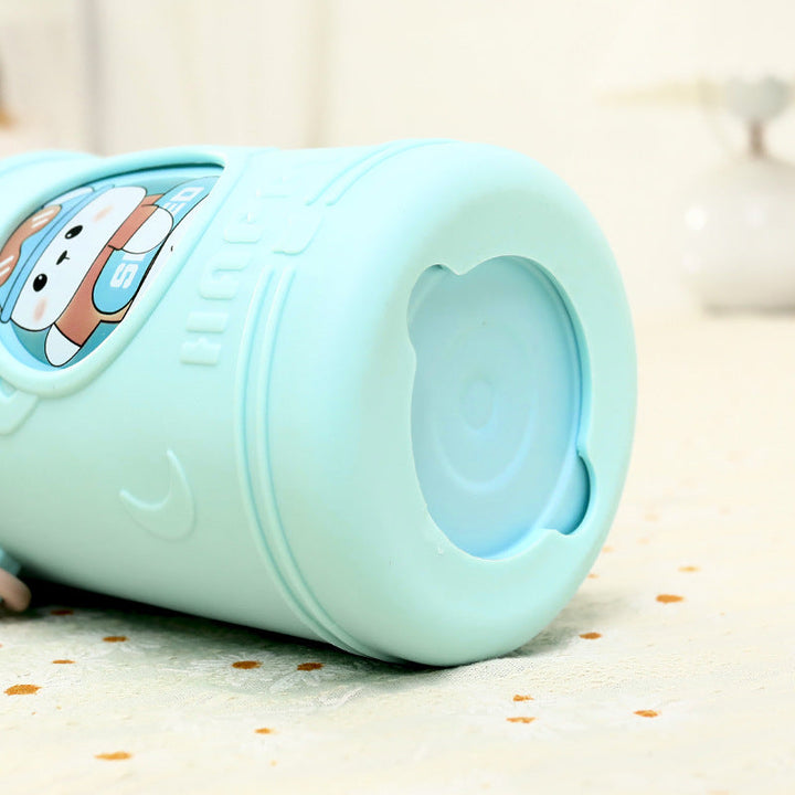 Insulated drink bottle with colorful penguin design and practical carrying strap Kalsten