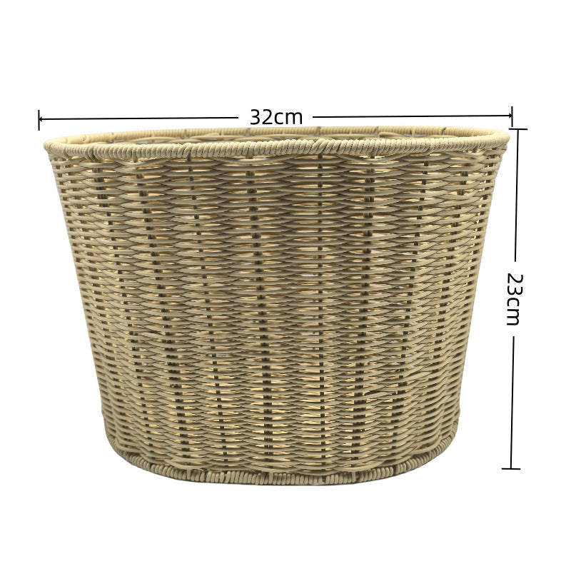 woven rattan front bicycle basket with universal handlebar mount Kalsten