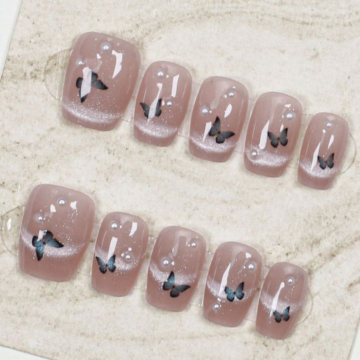 Artistic Glitter Butterfly Press-On Nails Kalsten