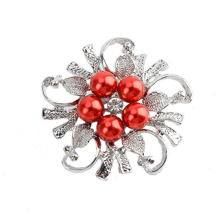 Glamorous brooch with pearl set Kalsten