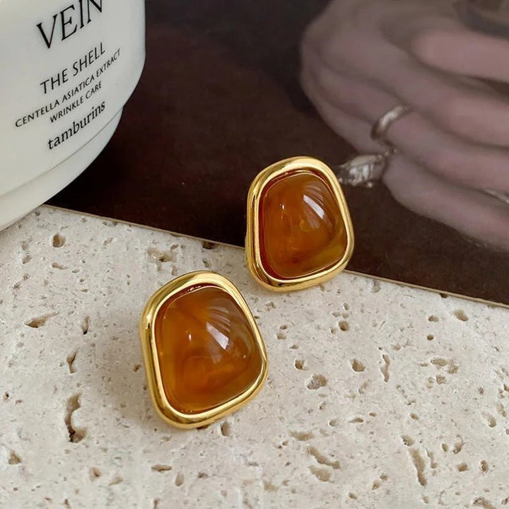 Glamorous earrings with high-quality amber elements Kalsten