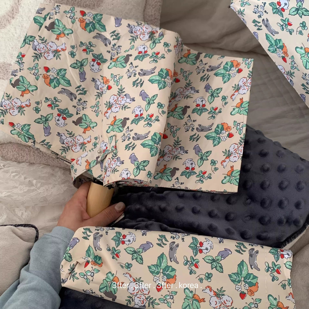 Ladies Folding Umbrella with Floral Vintage Design Kalsten