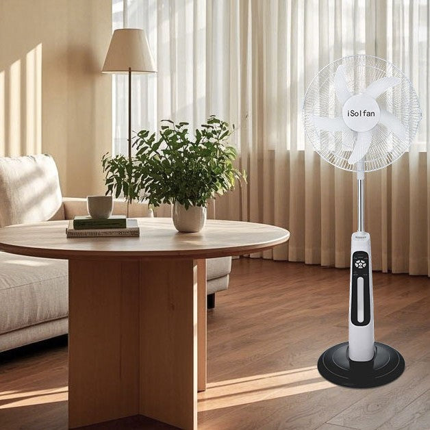 Unisex Solar Powered Standing Fan with Remote Control and Charging Function Kalsten