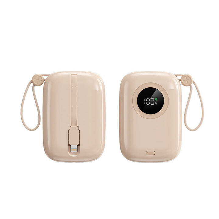 Compact and powerful power bank with digital charging display and integrated cable Kalsten