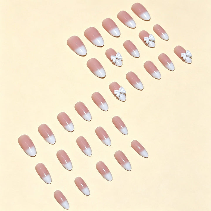 Elegant Bow-Adorned Press-On Nail Tips Kalsten