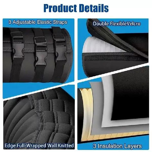 Unisex universal size wide flat window sealing panel for portable air conditioner with universal round exhaust collar and quick-release elastic straps Kalsten