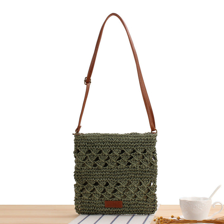 Handbag Made of Braided Natural Material with Adjustable Shoulder Strap Kalsten