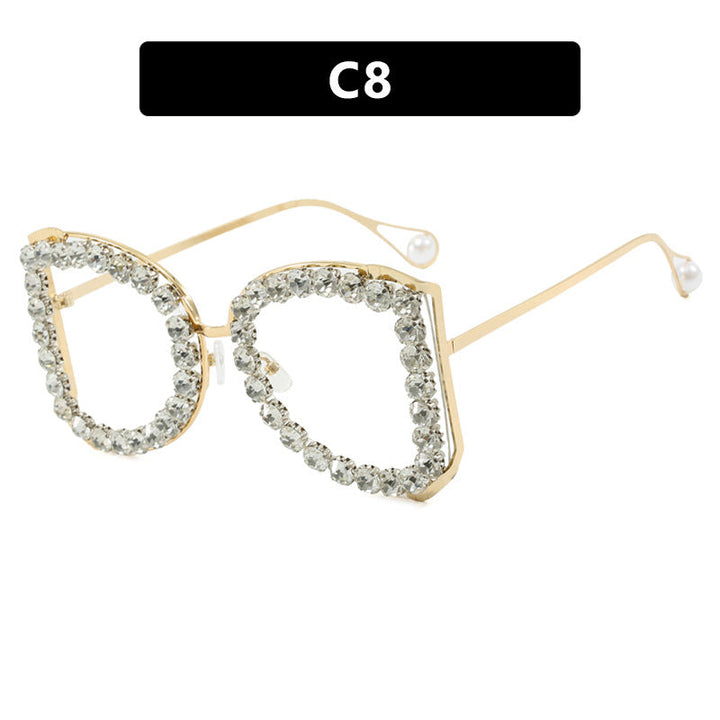 Women's extravagant cat-eye sunglasses with sparkling rhinestone frame Kalsten
