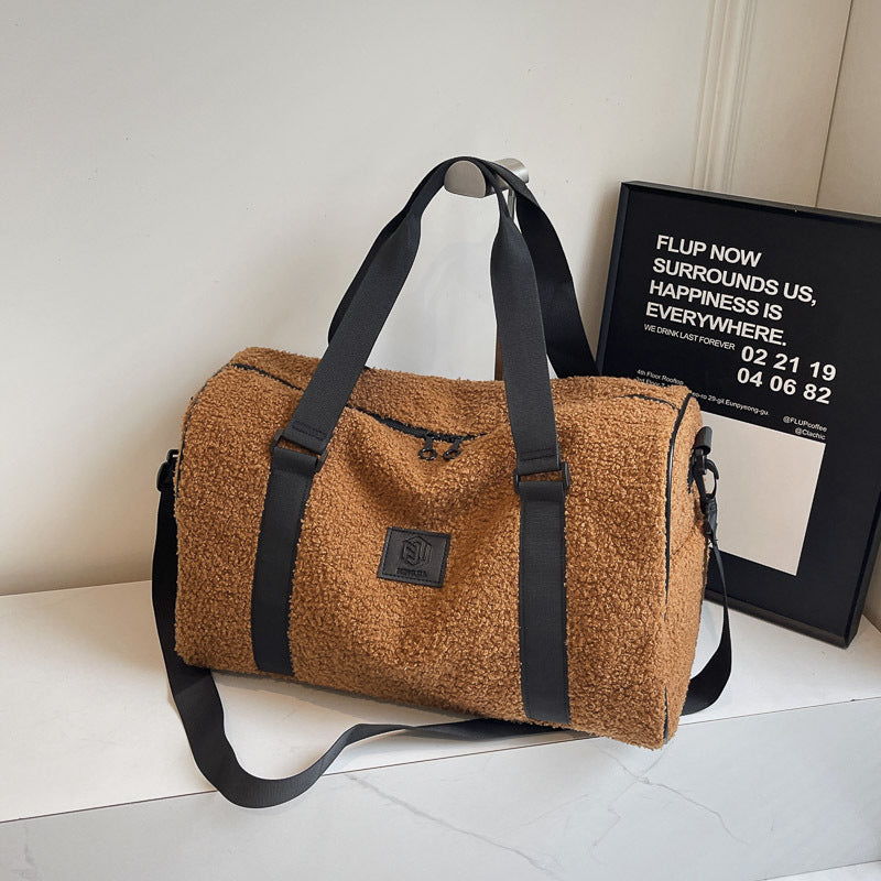 Cozy Fleece-Lined Travel Duffle Bag Acalora
