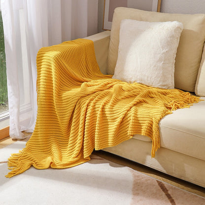 Unisex Knitted Cozy Throw Blanket