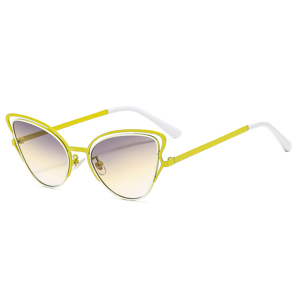 Women's Cat-Eye Sunglasses with Luxurious Metal Frame and High-Quality Gradient Lenses Kalsten