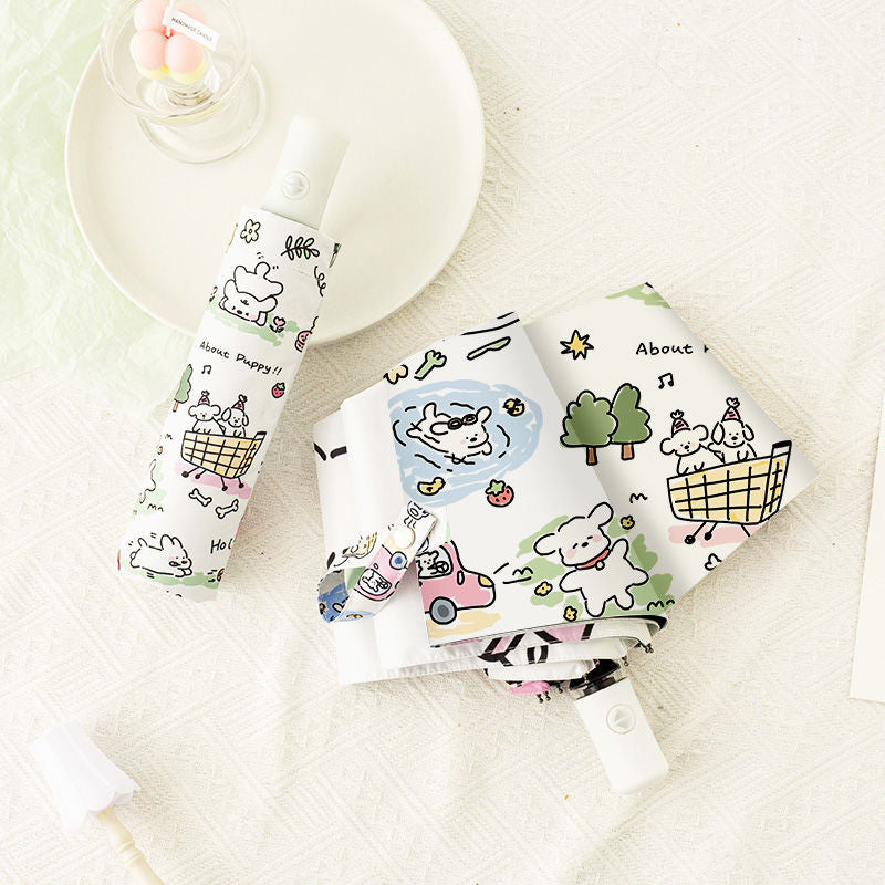 Women Automatic Mini Umbrella with Vibrant Animal Design Kalsten