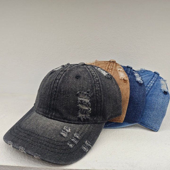 Women's Distressed Casual Denim Baseball Cap Kalsten