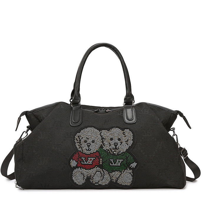 Embellished Graphic Travel Duffel