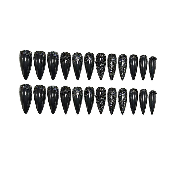 Artificial Nails in Elegant Stiletto Design with Sparkling Rhinestone Accents Kalsten