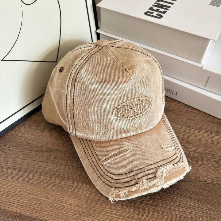 Men's Distressed Denim Effect Baseball Cap Kalsten
