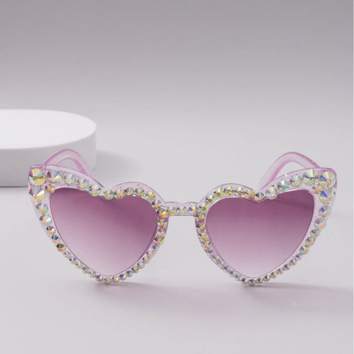 Women's Heart-Shaped Sparkle Sunglasses Kalsten