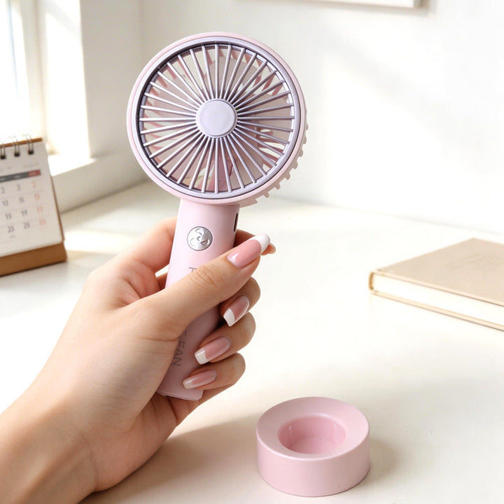 Unisex nan compact rechargeable handheld fan with USB charging function and removable stand Kalsten