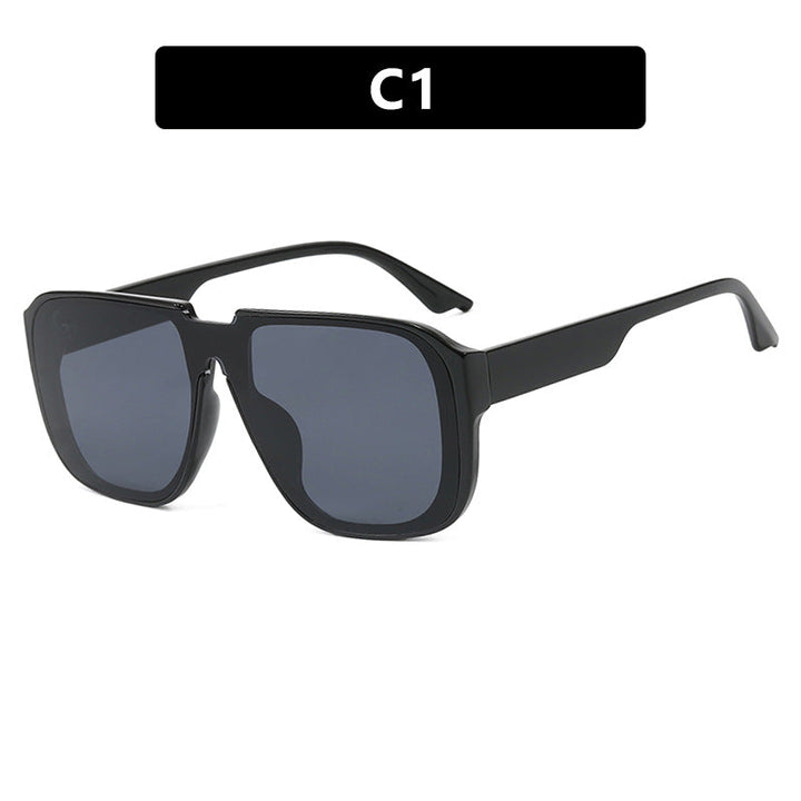 Ladies trendy square sunglasses with transparent green frame and protective UV filter Kalsten
