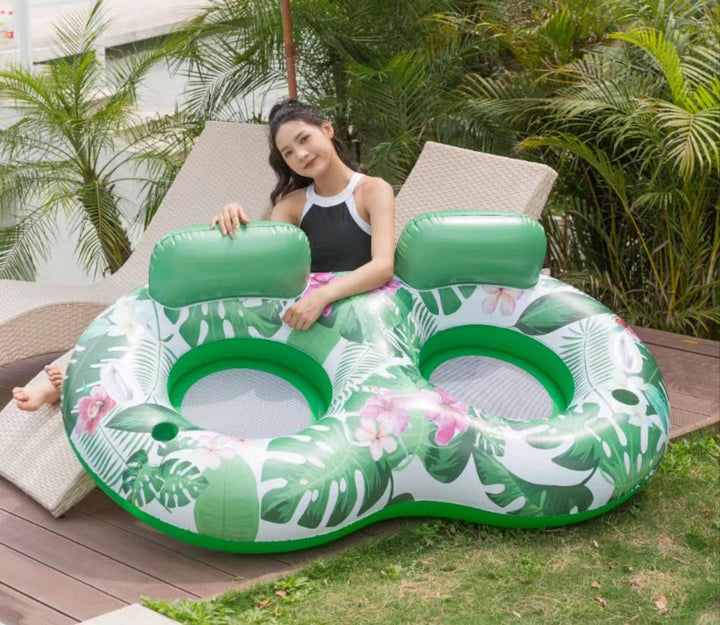 Women's Inflatable Comfort Pool Lounger with View Window Kalsten