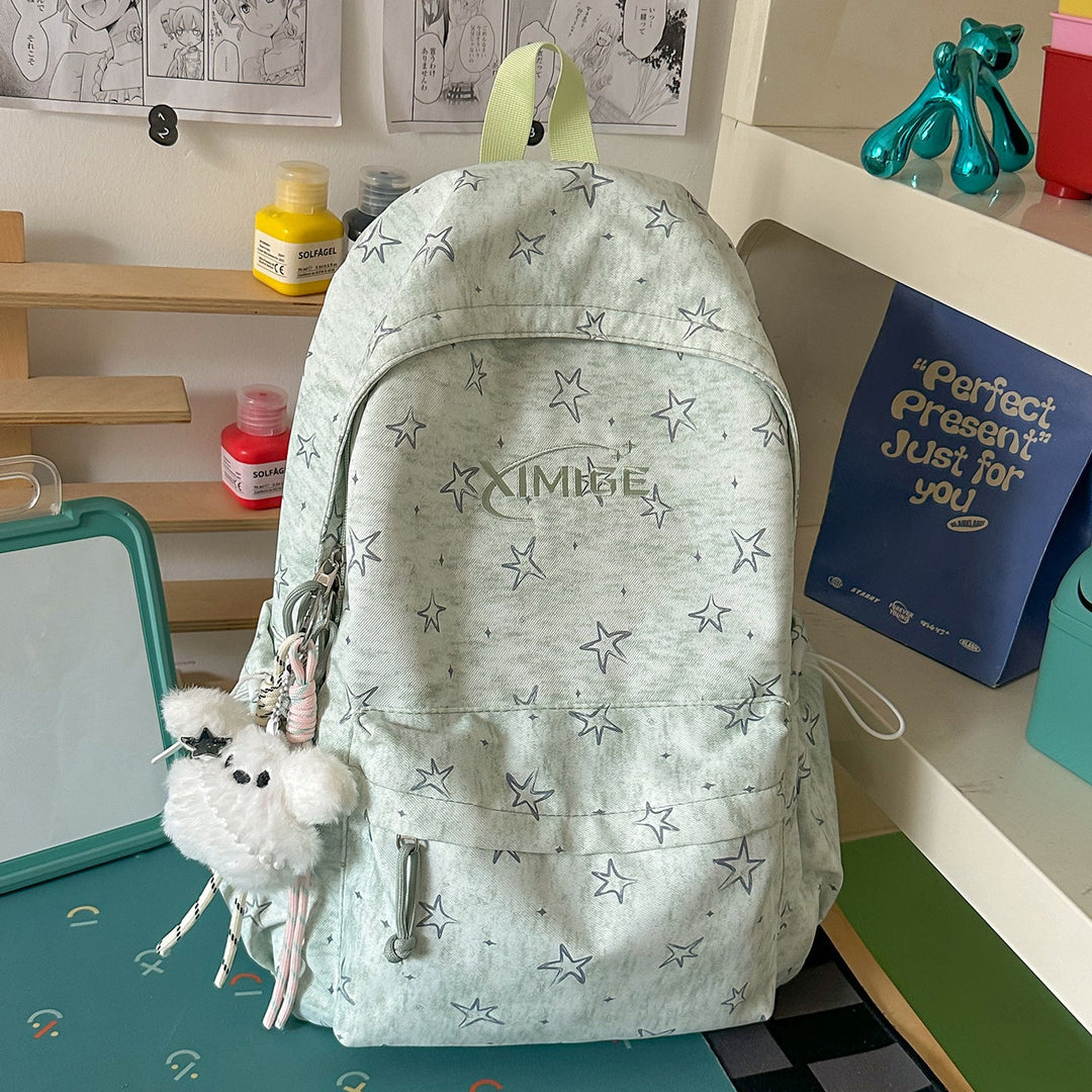 Stylish Star-Embellished School Backpack