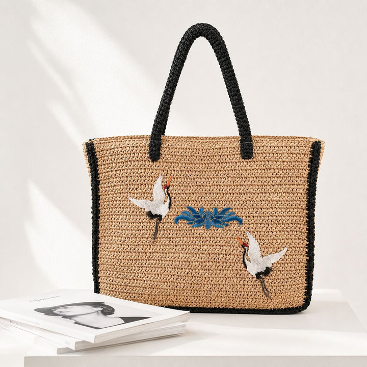 Handmade shopping bag with intricate embroidery Kalsten