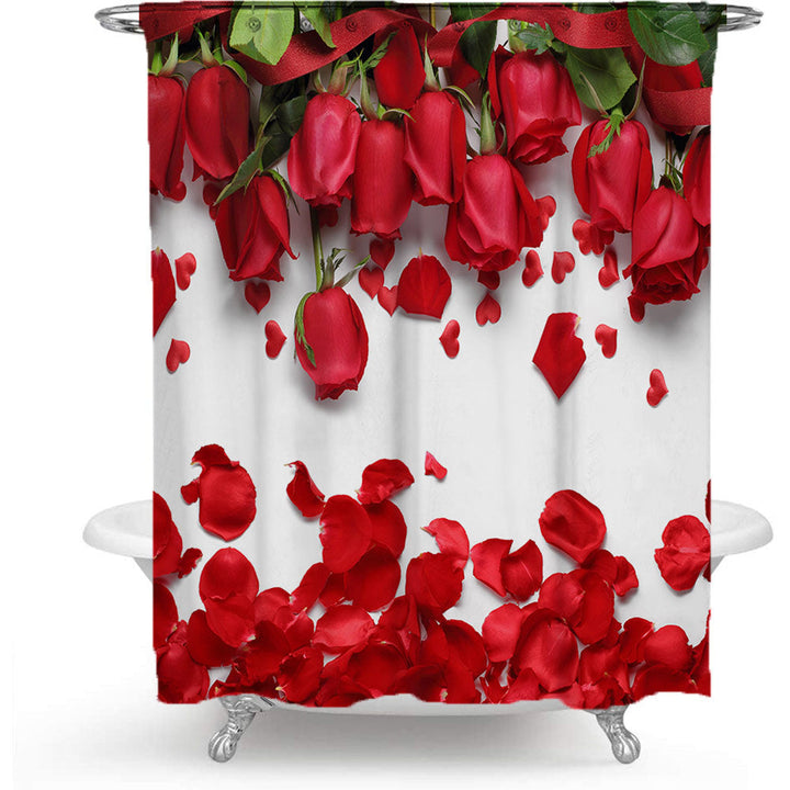 Romantic Floral Swan Shower Curtain Kalsten